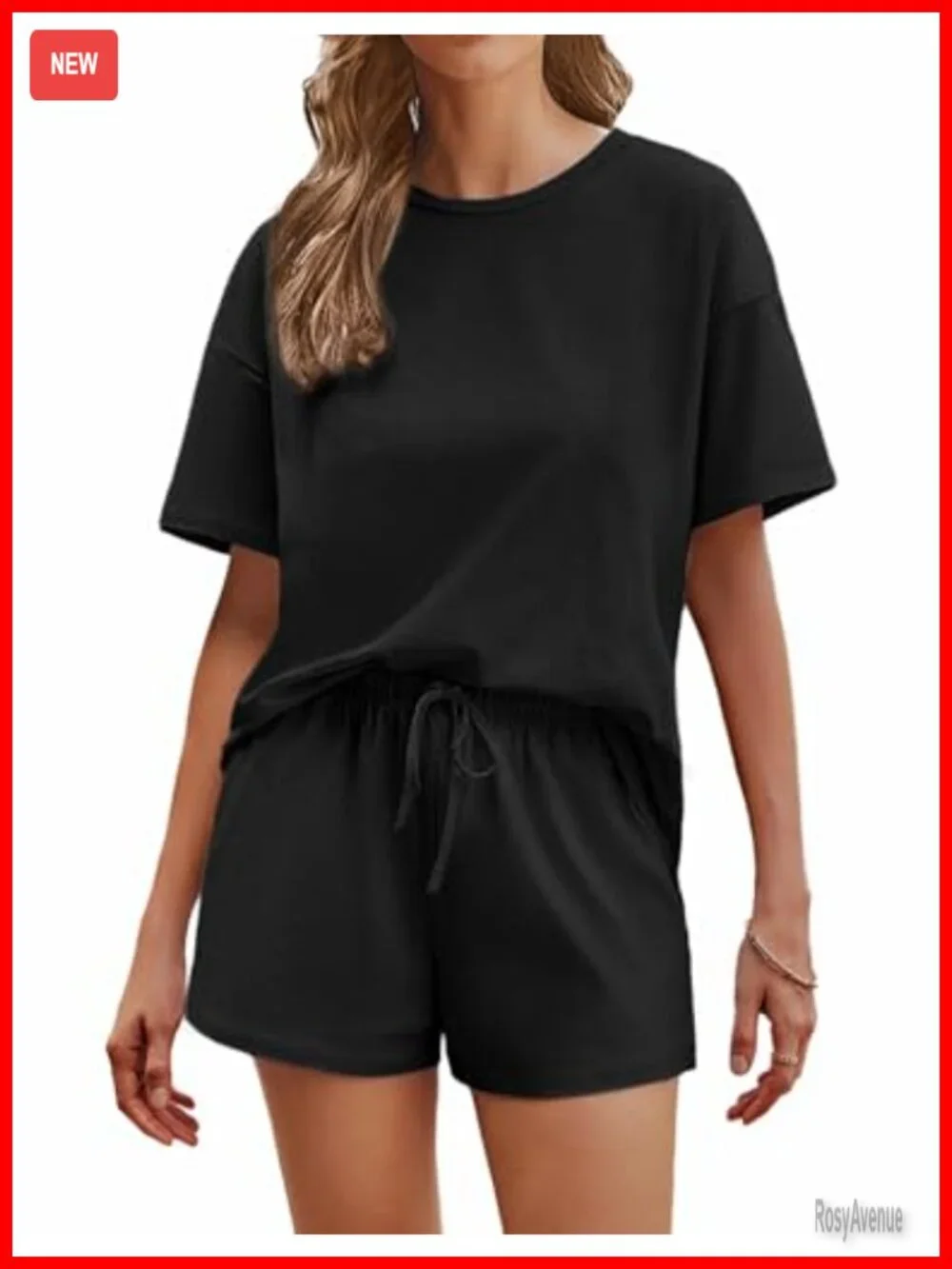 Cotton Pajamas Set for Women Short Sleeve Lounge Set Shorts Sleepwear 2 Piece